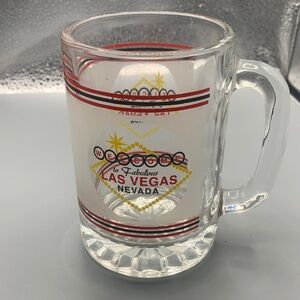 Vintage Welcome To Las Vegas Drinking Mug Glass